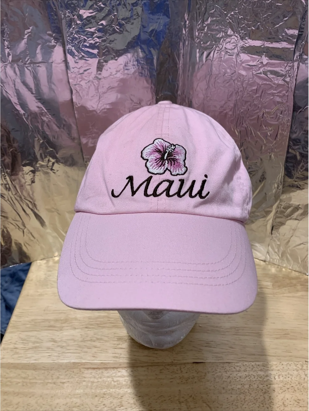 Maui Hawaiian Islands Pacific Beach Tropical Pink Flower Baseball Cap